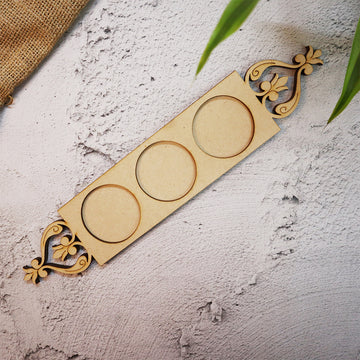 Scrolled Heart 3 Slots T Light Candle Holder Premarked